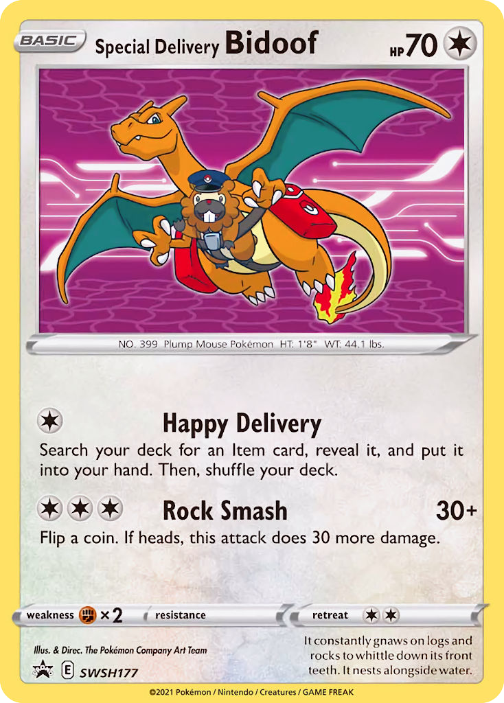 Special Delivery Bidoof Holo WH177/307 SWSH Black Star Promos Pokémon Card