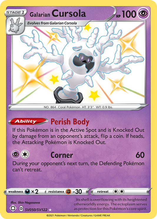 Galarian Cursola Holo 050/122 Shining Fates Shiny Vault Pokémon Card