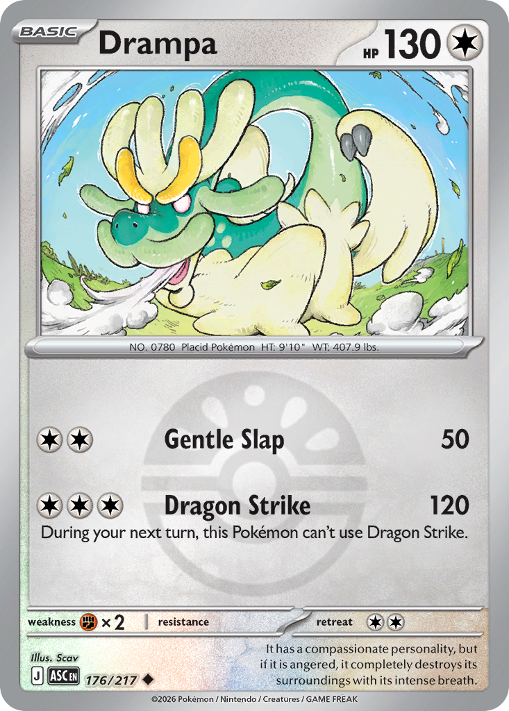 Drampa Reverse 176/217 Ascended Heroes Pokémon Card