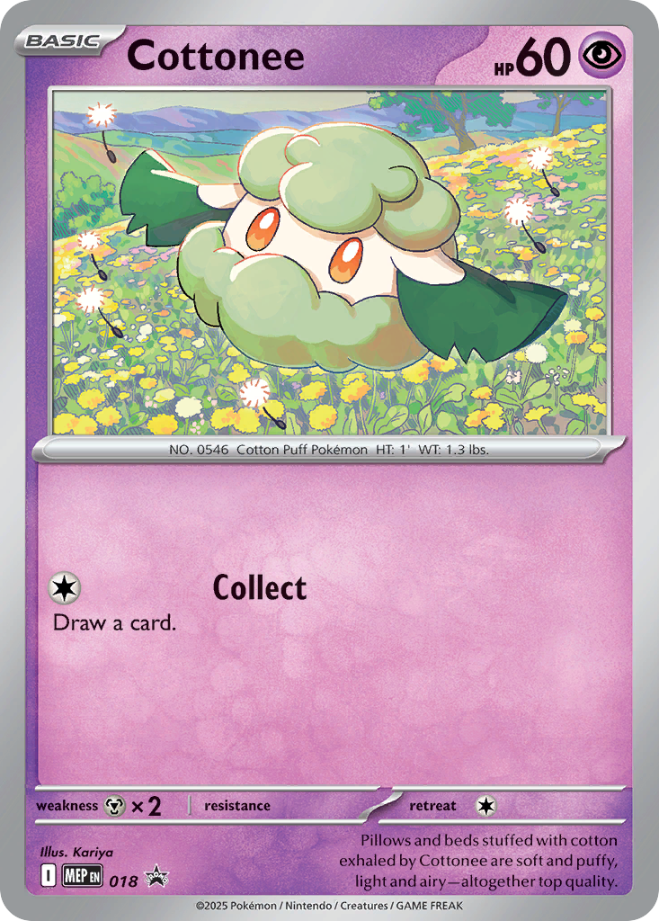Cottonee Holo 018/0 MEP Black Star Promos Pokémon Card