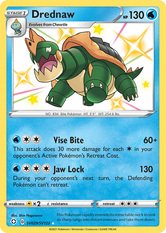 Drednaw Holo 029/122 Shining Fates Shiny Vault Pokémon Card