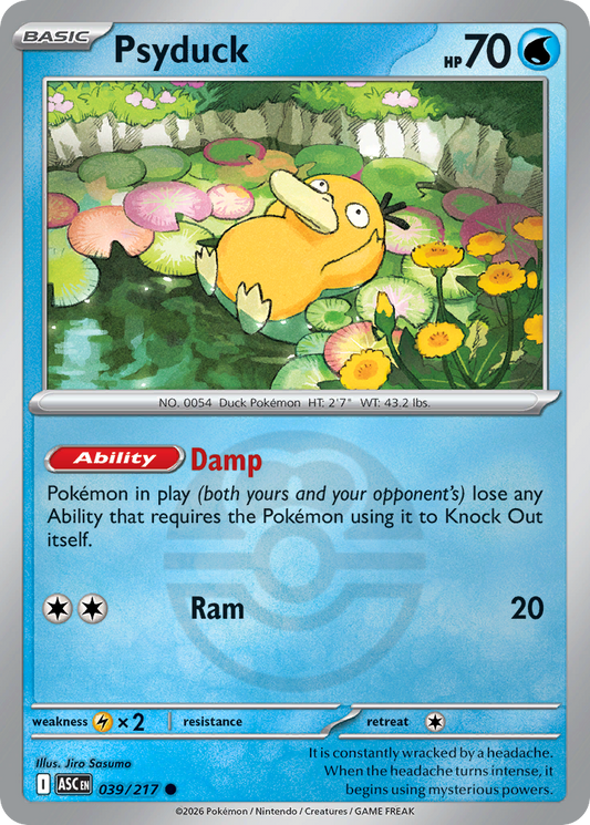 Psyduck Reverse 039/217 Ascended Heroes Pokémon Card