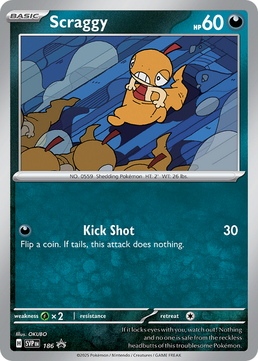 Scraggy Holo 186/225 SVP Black Star Promos Pokémon Card