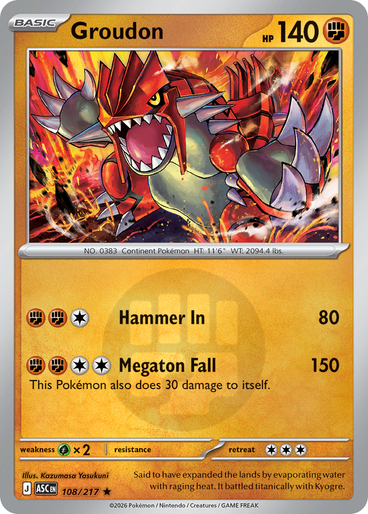 Groudon Reverse 108/217 Ascended Heroes Pokémon Card