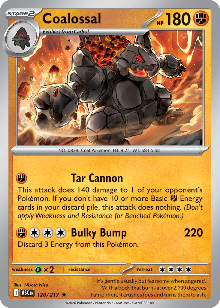 Coalossal Holofoil 120/217 Ascended Heroes Pokémon Card