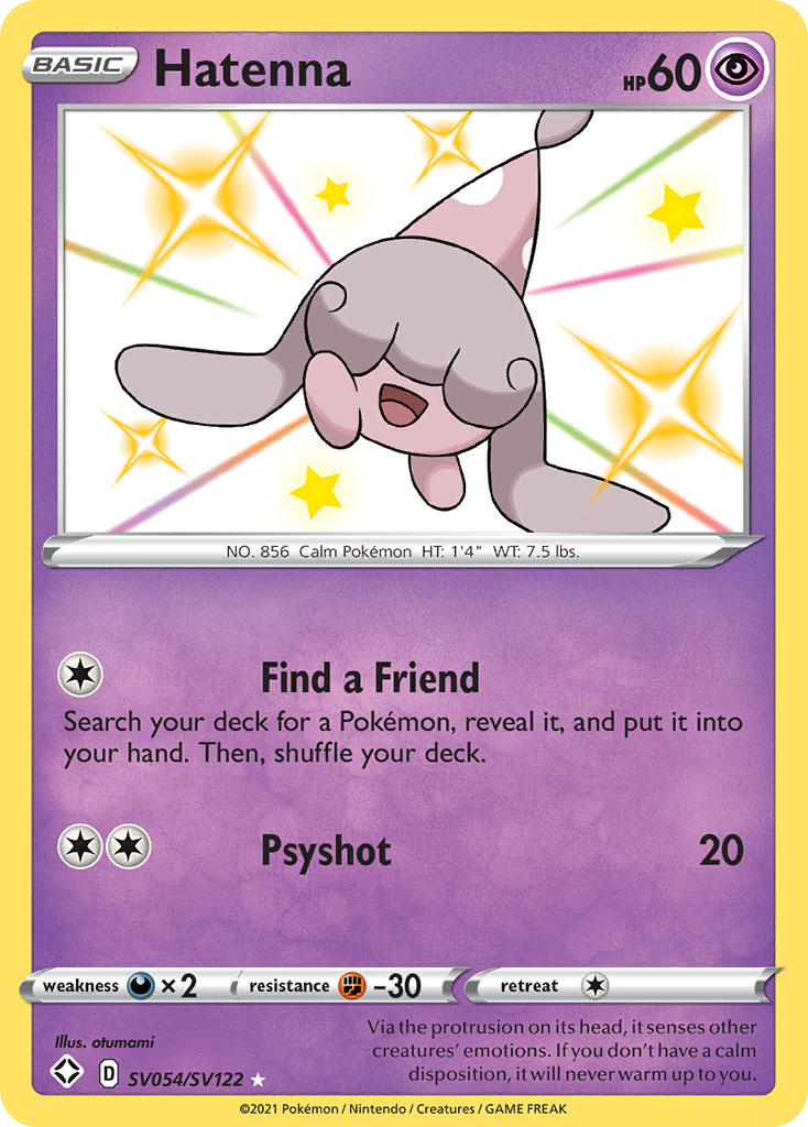 Hatenna Holo 054/122 Shining Fates Shiny Vault Pokémon Card
