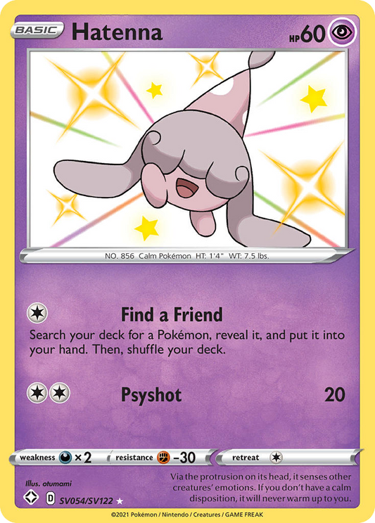 Hatenna Holo 054/122 Shining Fates Shiny Vault Pokémon Card
