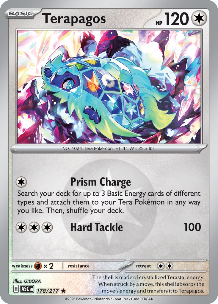Terapagos Reverse 178/217 Ascended Heroes Pokémon Card