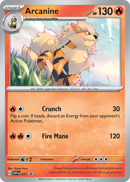 Arcanine Holo 011/225 SVP Black Star Promos Pokémon Card