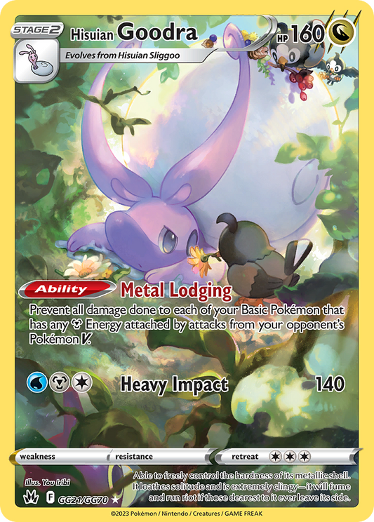 Hisuian Goodra Holo 021/70 Crown Zenith Galarian Gallery Pokémon Card
