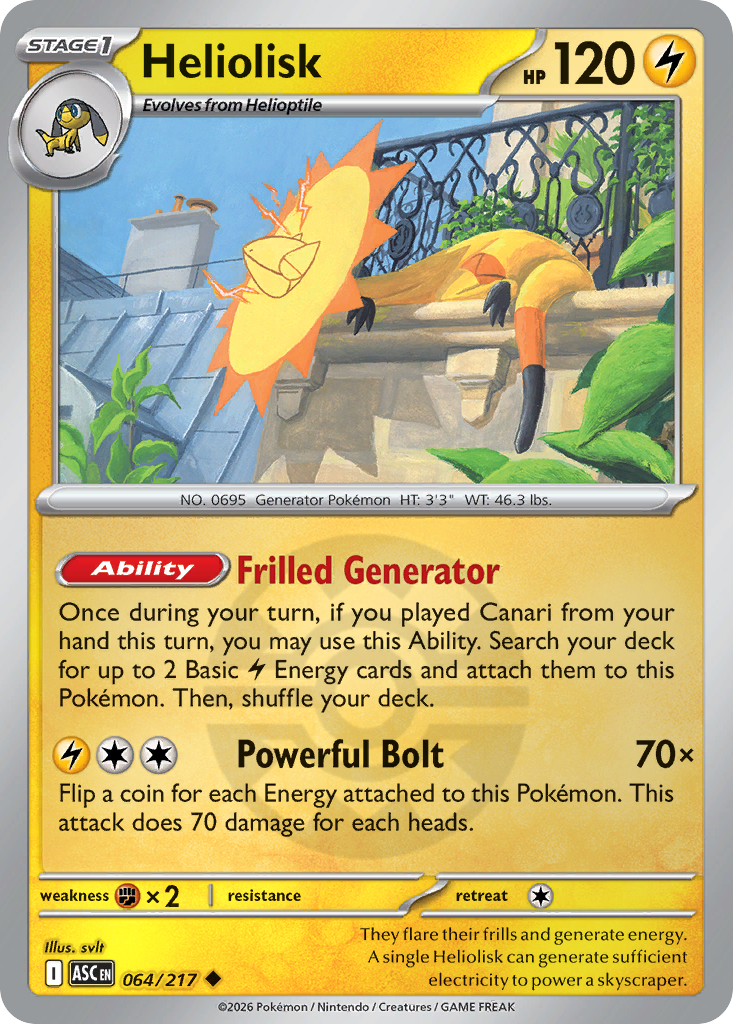 Heliolisk Reverse 064/217 Ascended Heroes Pokémon Card