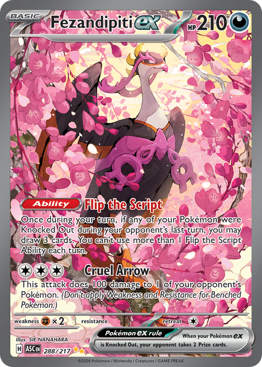 Fezandipiti ex Holofoil 288/217 Ascended Heroes Pokémon Card