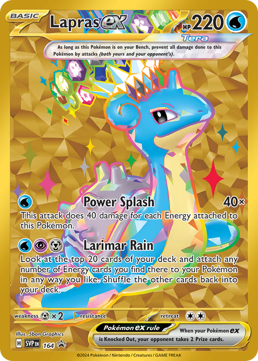 Lapras ex Holo 164/225 SVP Black Star Promos Pokémon Card