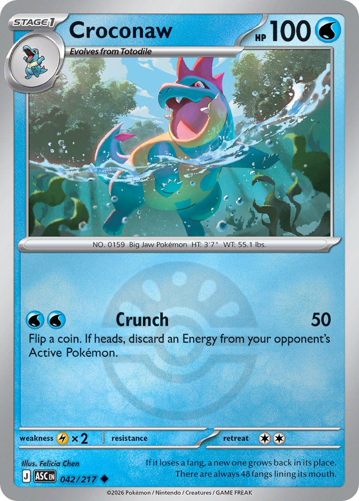 Croconaw Reverse 042/217 Ascended Heroes Pokémon Card