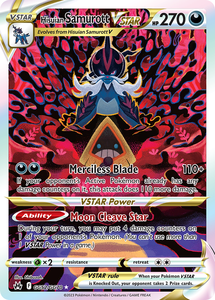 Hisuian Samurott VSTAR Holo 052/70 Crown Zenith Galarian Gallery Pokémon Card