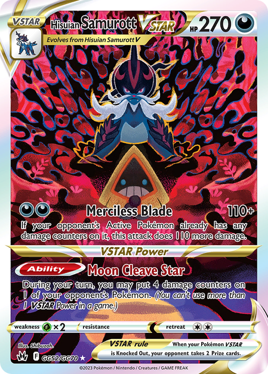 Hisuian Samurott VSTAR Holo 052/70 Crown Zenith Galarian Gallery Pokémon Card