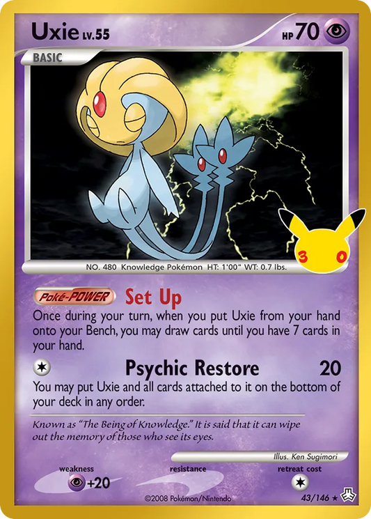 Uxie Normal 010/0 30th Classic Collection Pokémon Card