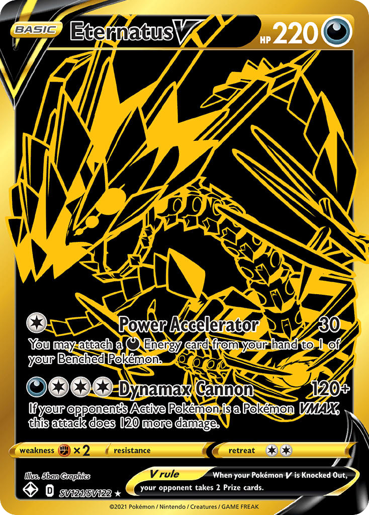 Eternatus V Holo 121/122 Shining Fates Shiny Vault Pokémon Card