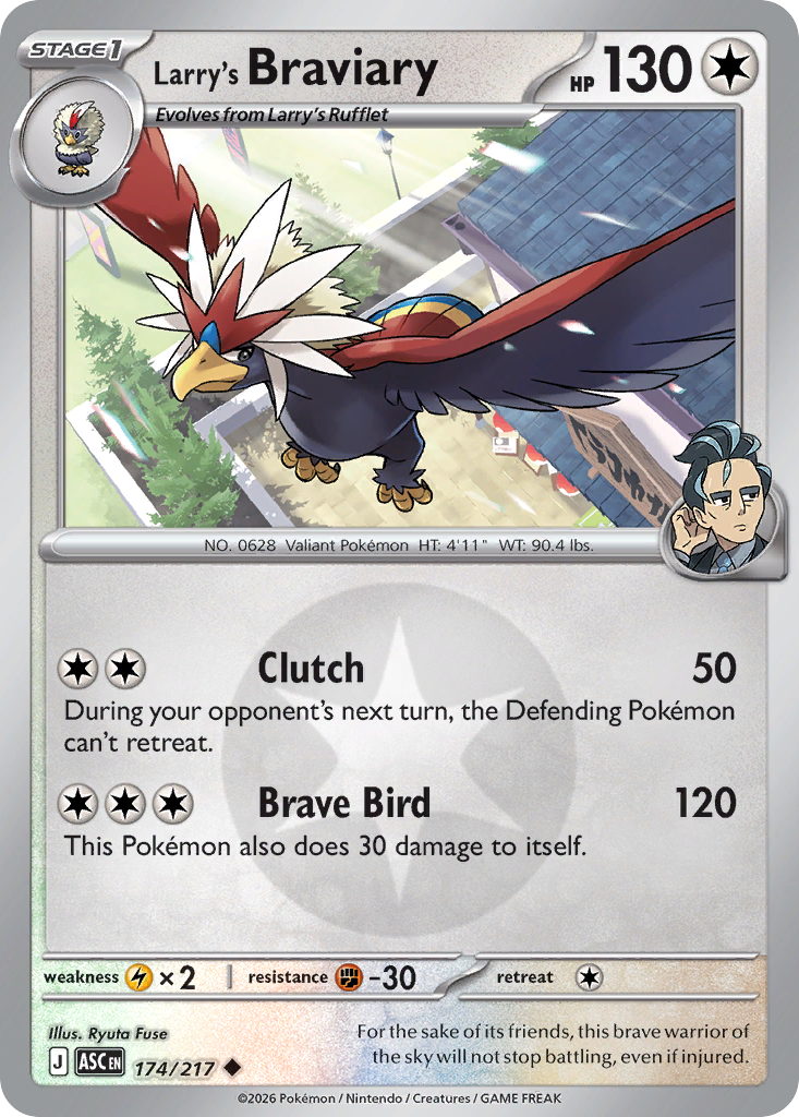 Larry's Braviary Reverse 174/217 Ascended Heroes Pokémon Card