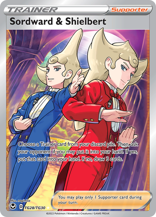 Sordward & Shielbert Holo 028/30 Silver Tempest Trainer Gallery Pokémon Card