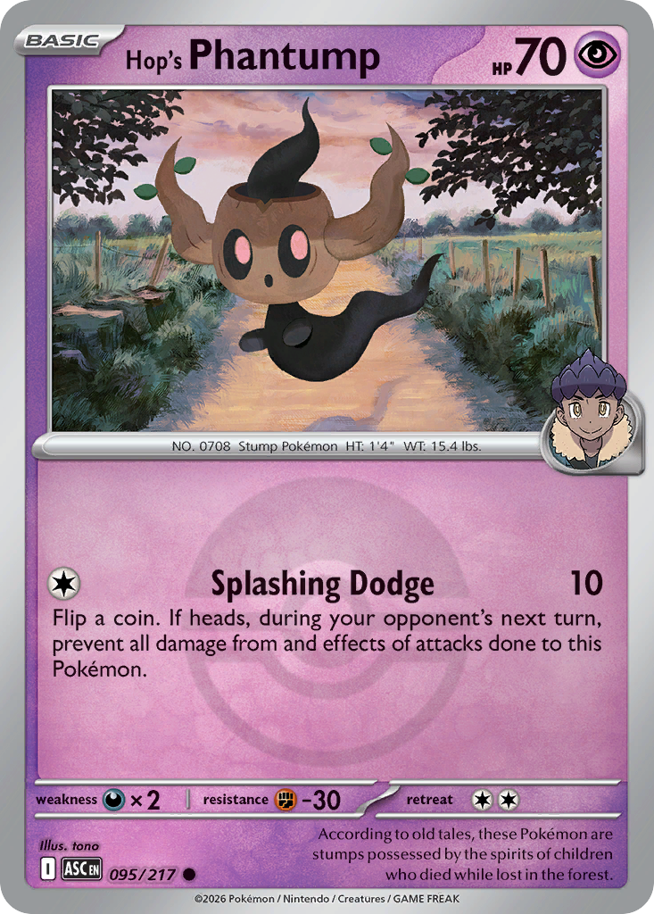 Hop's Phantump Reverse 095/217 Ascended Heroes Pokémon Card