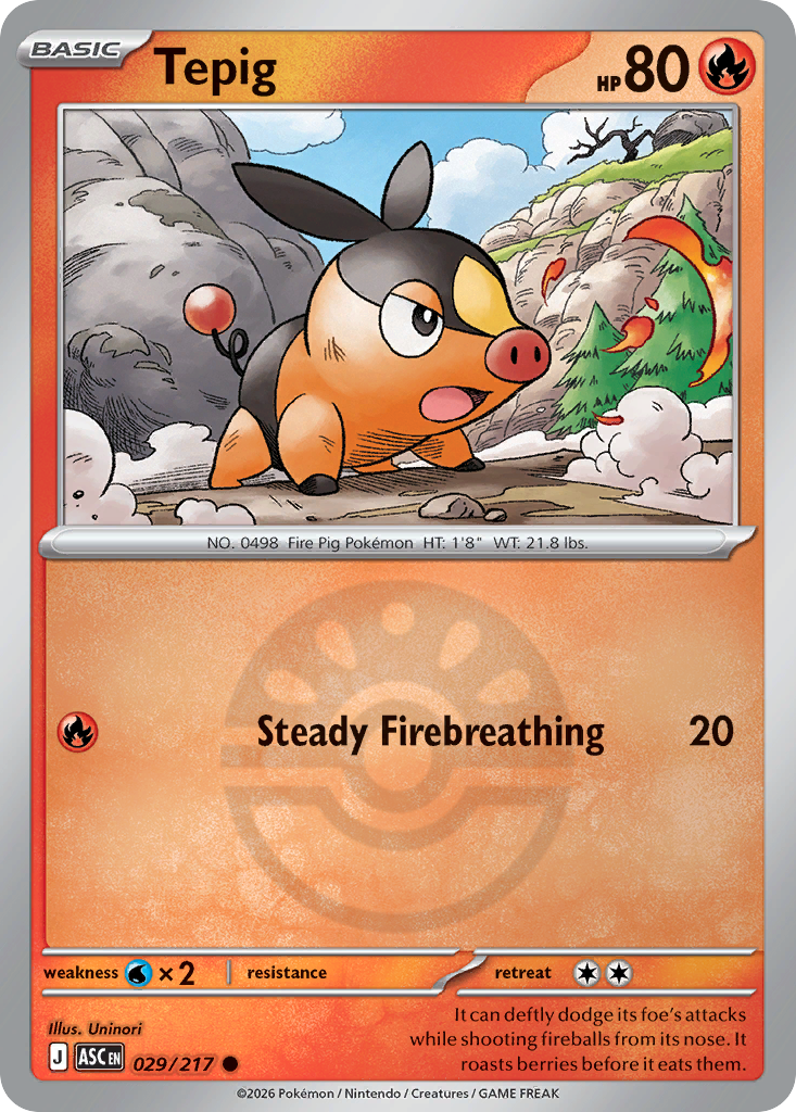 Tepig Reverse 029/217 Ascended Heroes Pokémon Card