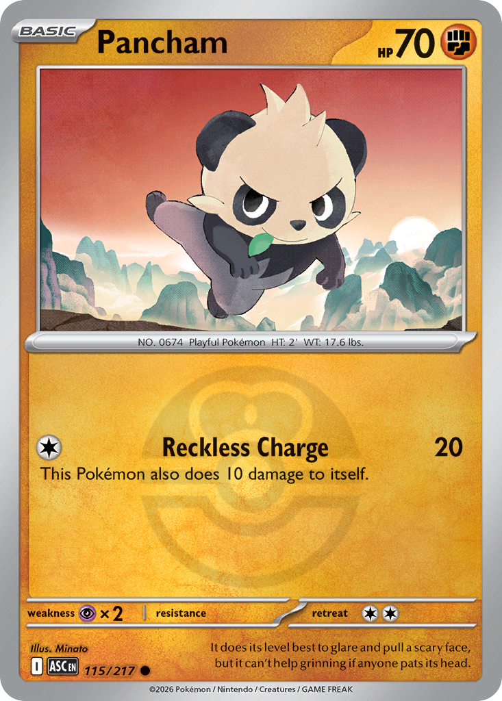 Pancham Reverse 115/217 Ascended Heroes Pokémon Card
