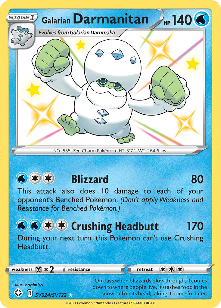 Galarian Darmanitan Holo 024/122 Shining Fates Shiny Vault Pokémon Card