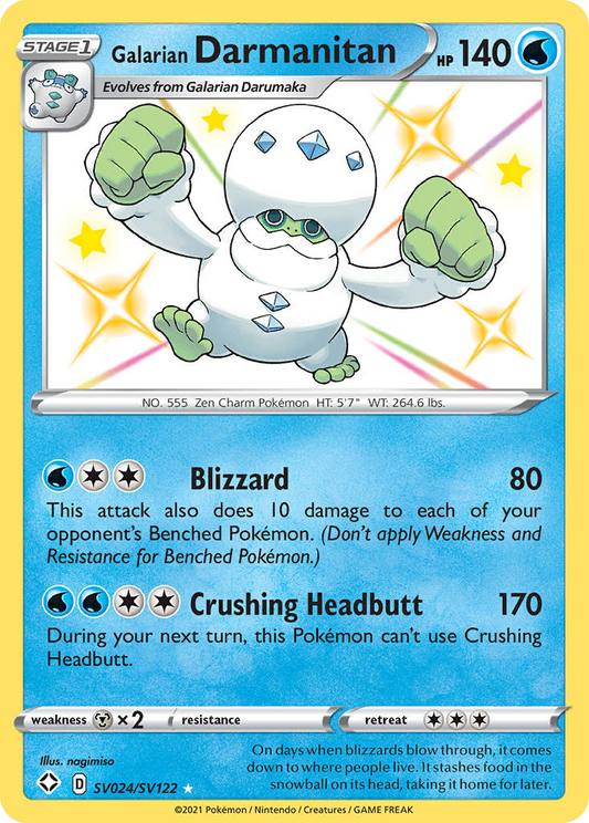 Galarian Darmanitan Holo 024/122 Shining Fates Shiny Vault Pokémon Card