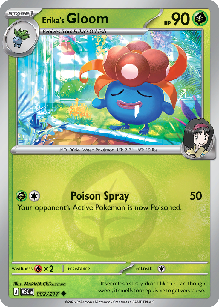 Erika's Gloom Reverse 002/217 Ascended Heroes Pokémon Card