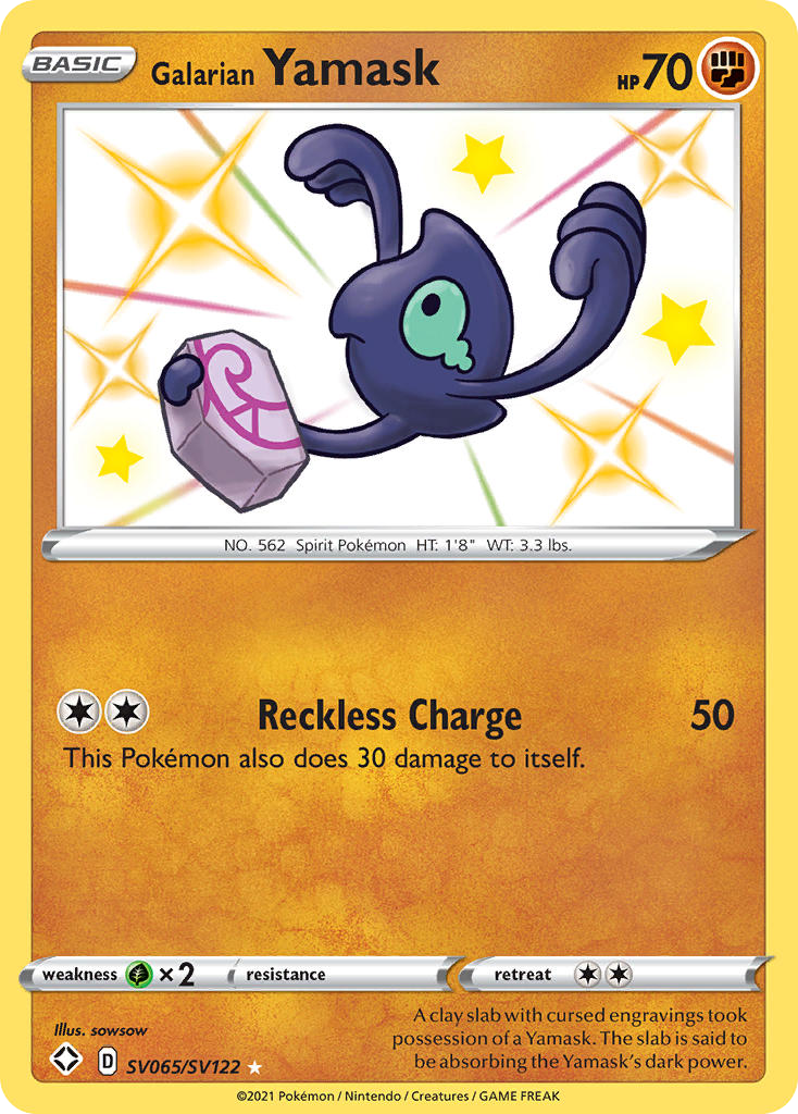 Galarian Yamask Holo 065/122 Shining Fates Shiny Vault Pokémon Card