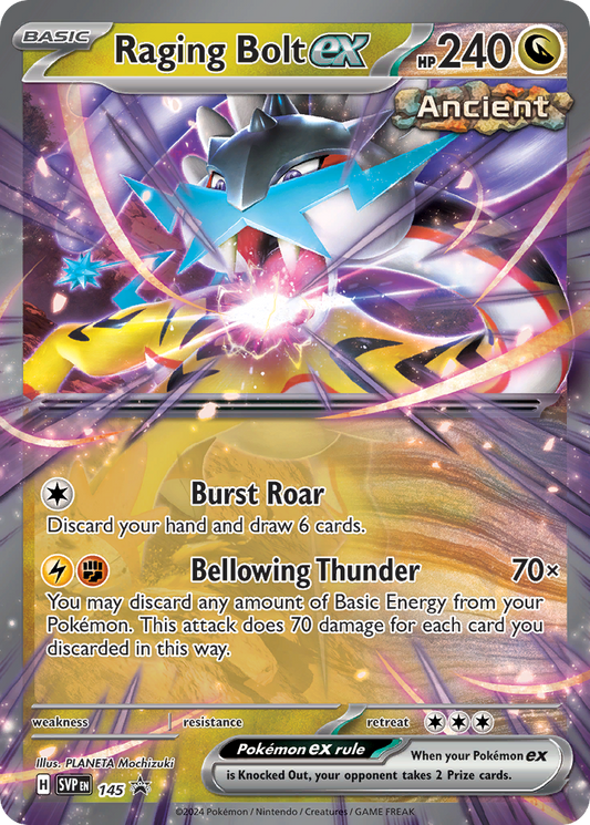 Raging Bolt ex Holo 145/225 SVP Black Star Promos Pokémon Card