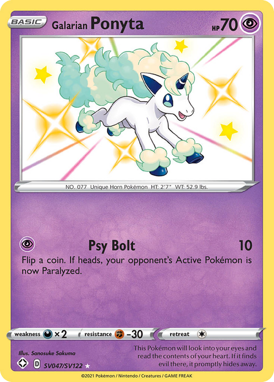 Galarian Ponyta Holo 047/122 Shining Fates Shiny Vault Pokémon Card
