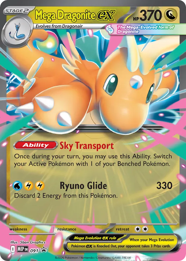 Mega Dragonite ex Holofoil 091/0 MEP Black Star Promos Pokémon Card