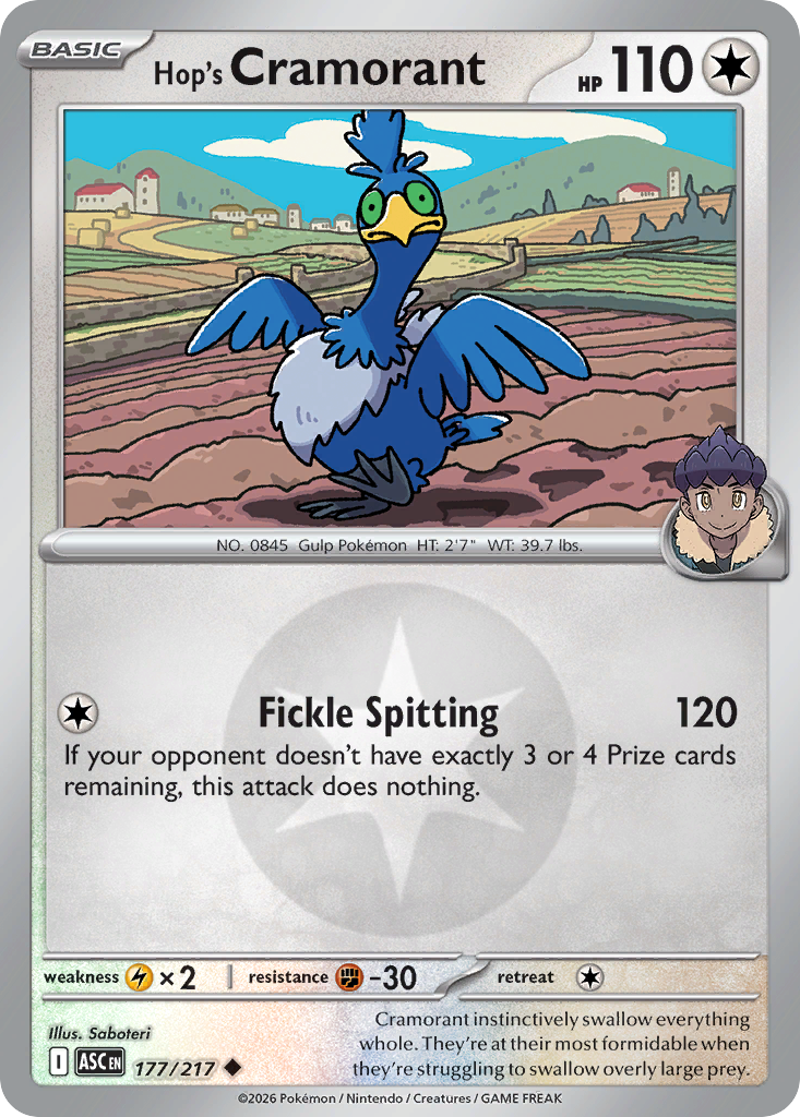 Hop's Cramorant Reverse 177/217 Ascended Heroes Pokémon Card