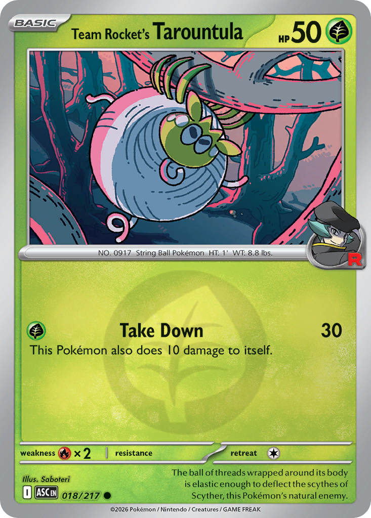 Team Rocket's Tarountula Reverse 018/217 Ascended Heroes Pokémon Card