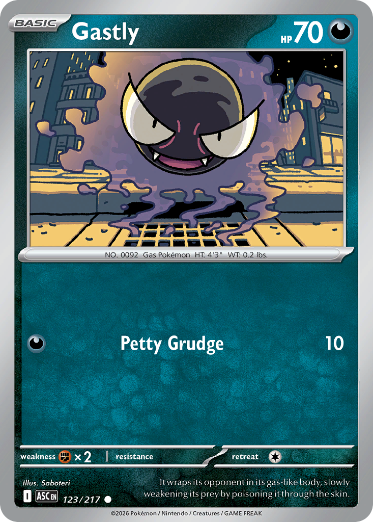 Gastly Non-Holo 123/217 Ascended Heroes Pokémon Card