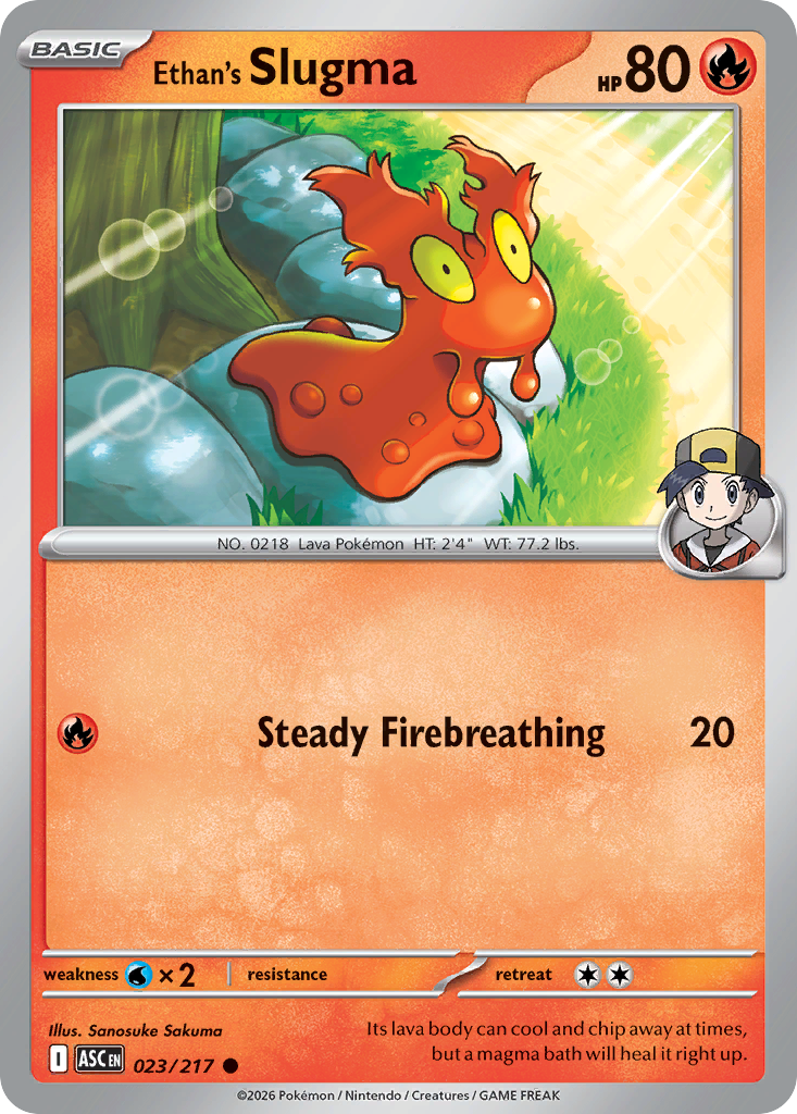 Ethan's Slugma Non-Holo 023/217 Ascended Heroes Pokémon Card