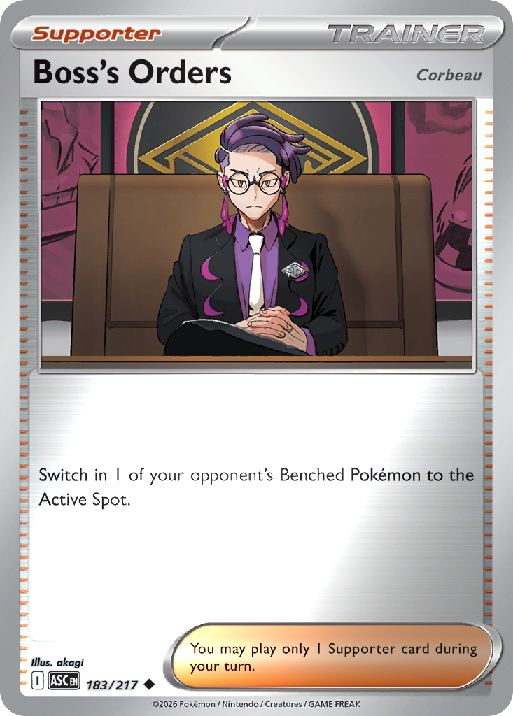 Boss's Orders Reverse 183/217 Ascended Heroes Pokémon Card