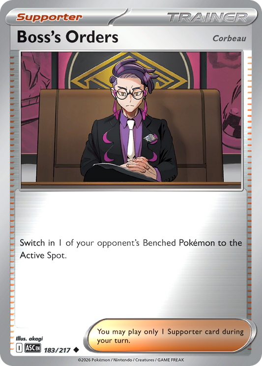 Boss's Orders Reverse 183/217 Ascended Heroes Pokémon Card
