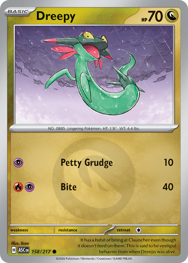 Dreepy Reverse 158/217 Ascended Heroes Pokémon Card