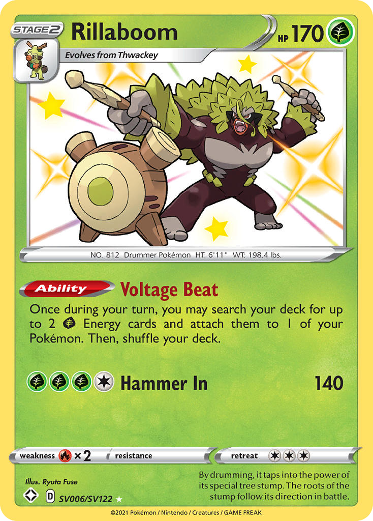 Rillaboom Holo 006/122 Shining Fates Shiny Vault Pokémon Card