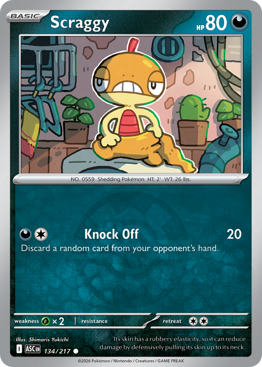 Scraggy Reverse 134/217 Ascended Heroes Pokémon Card