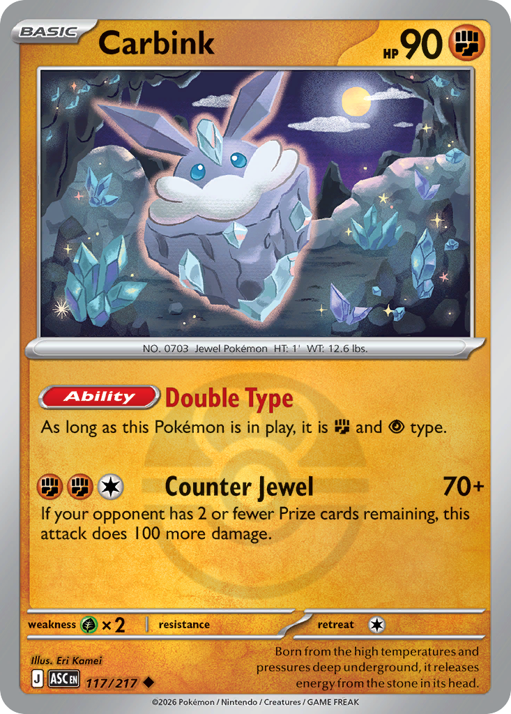 Carbink Reverse 117/217 Ascended Heroes Pokémon Card