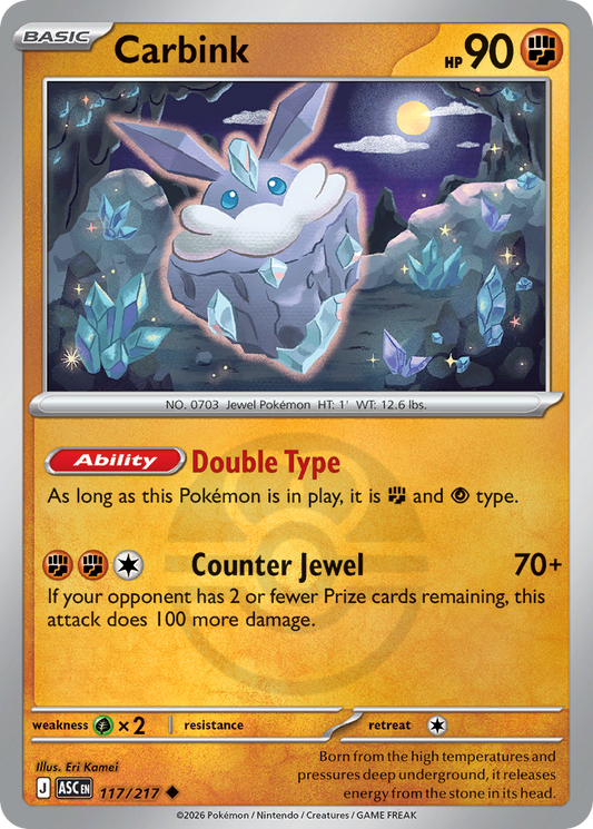 Carbink Reverse 117/217 Ascended Heroes Pokémon Card