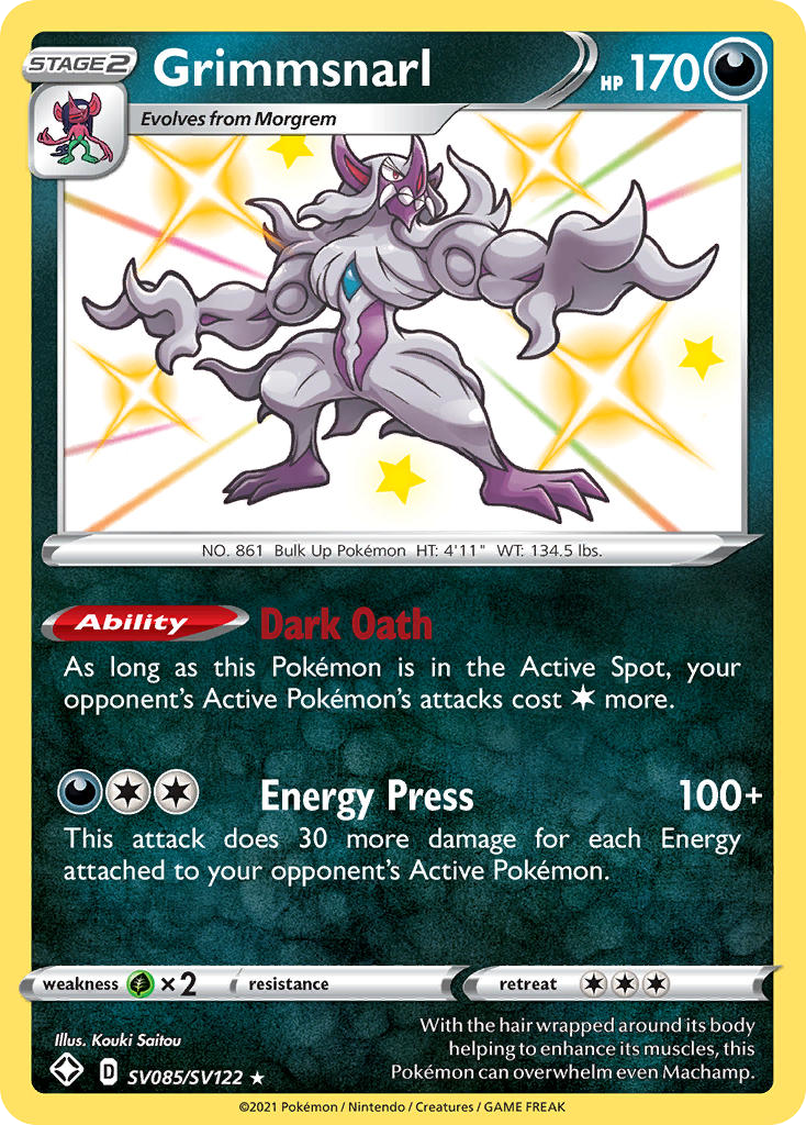 Grimmsnarl Holo 085/122 Shining Fates Shiny Vault Pokémon Card