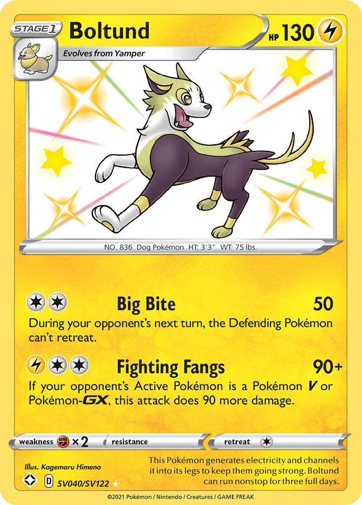 Boltund Holo 040/122 Shining Fates Shiny Vault Pokémon Card