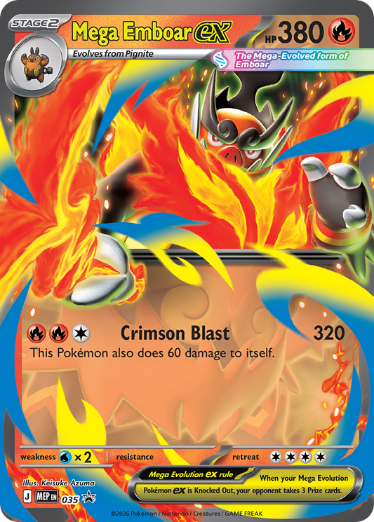 Mega Emboar ex Holo 035/0 MEP Black Star Promos Pokémon Card