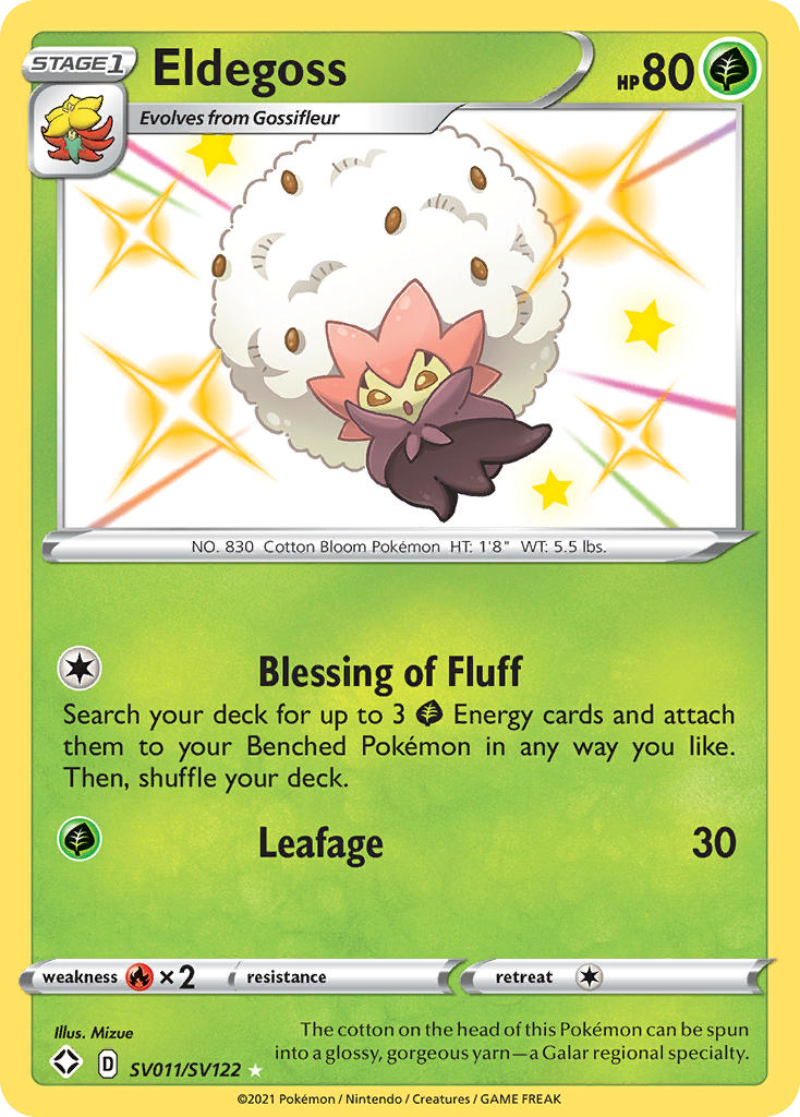 Eldegoss Holo 011/122 Shining Fates Shiny Vault Pokémon Card