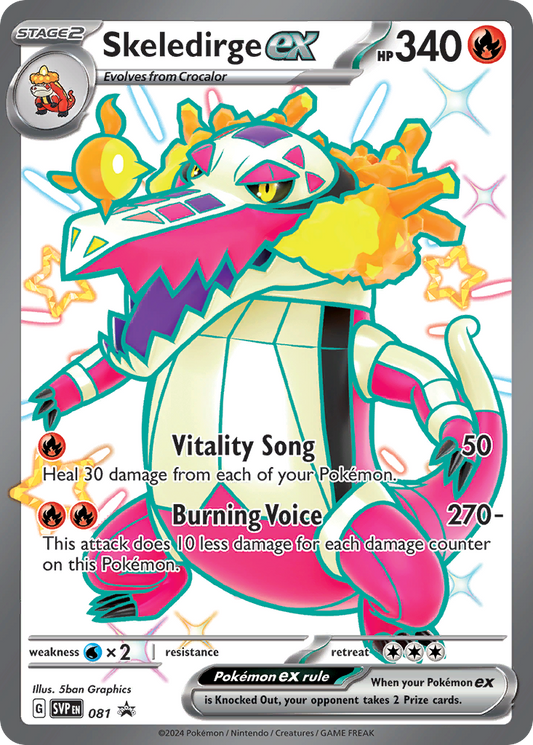 Skeledirge ex Holo 081/225 SVP Black Star Promos Pokémon Card